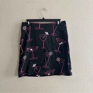 Vintage Randi M. Cocktail Print Pencil Skirt